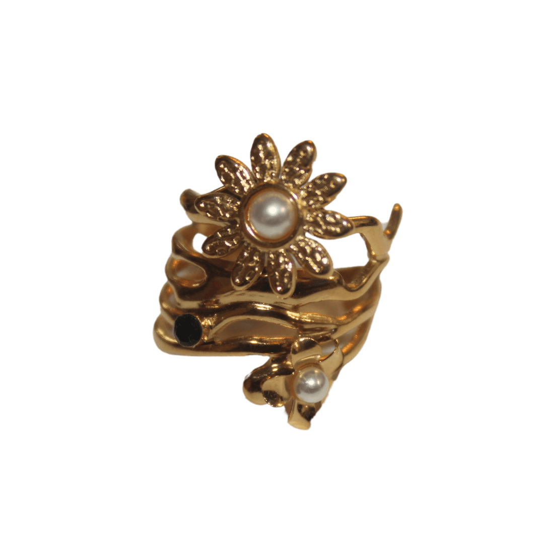 Flower Pearl Statement Ring