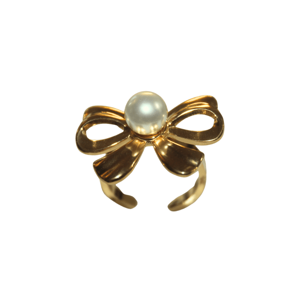 Bow & Pearl Statement Ring