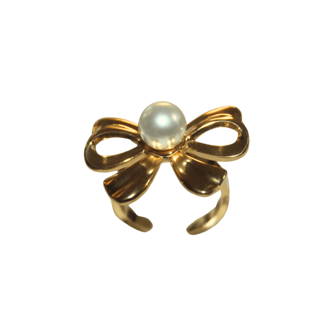 Bow & Pearl Statement Ring