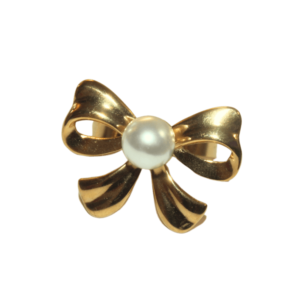 Bow & Pearl Statement Ring
