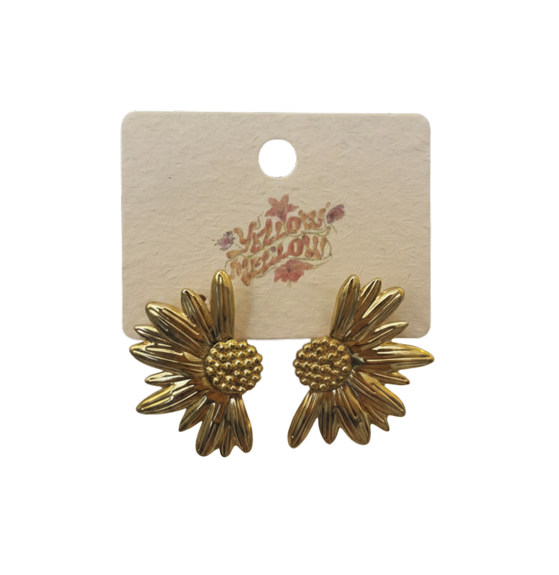 Gold Flower Earrings