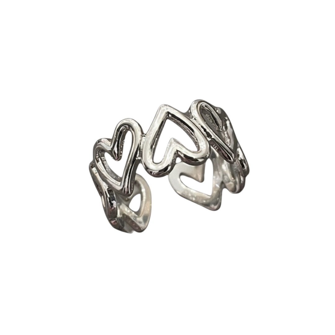 Open Heart Chain Ring