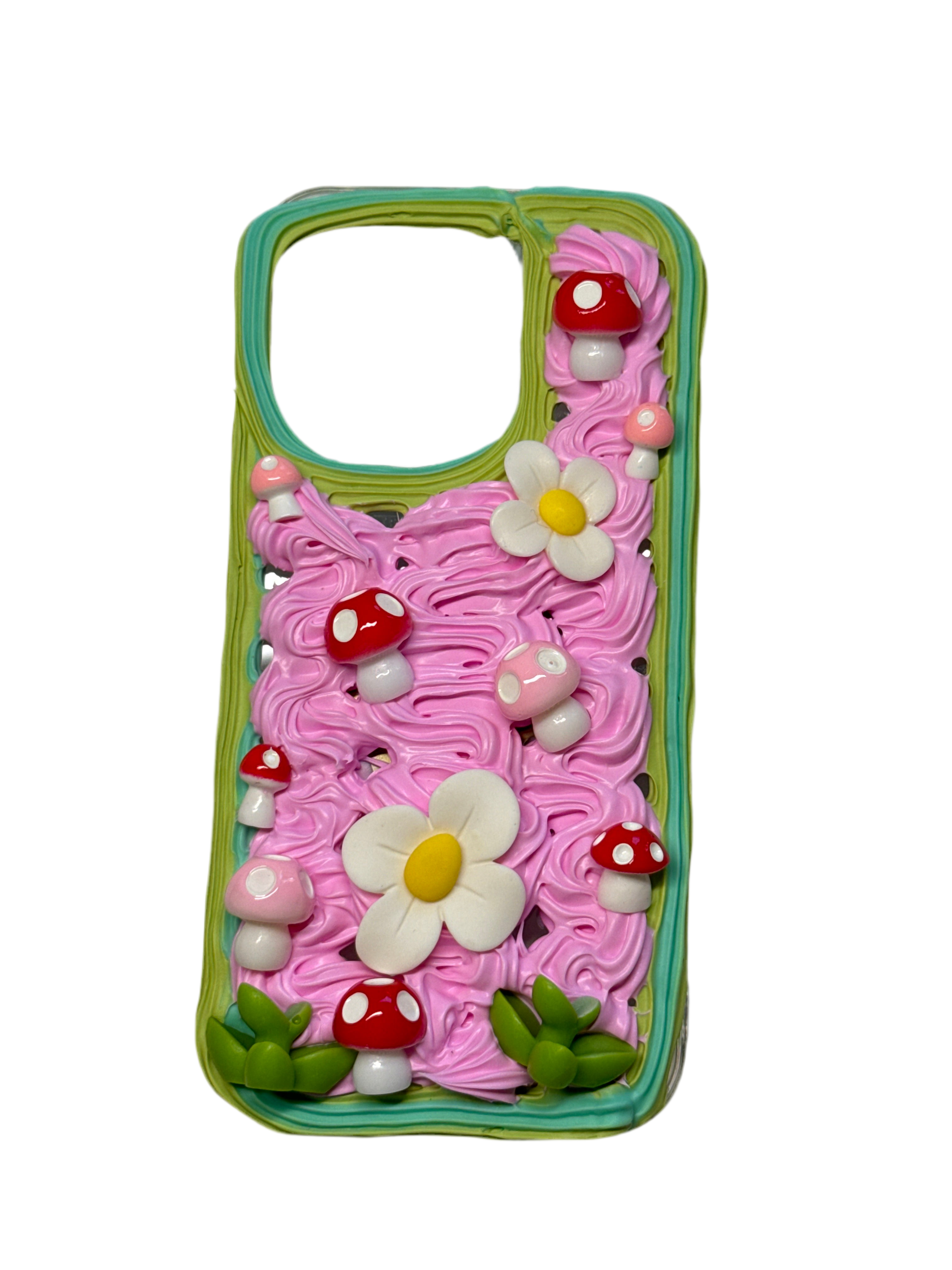 Pink green mushroom flower