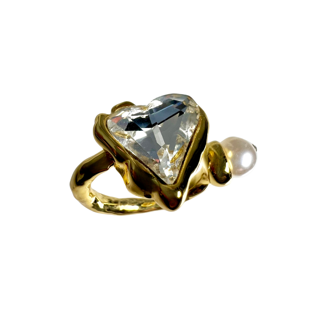 Heart Gold Statement Ring