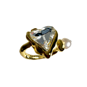 Heart Gold Statement Ring