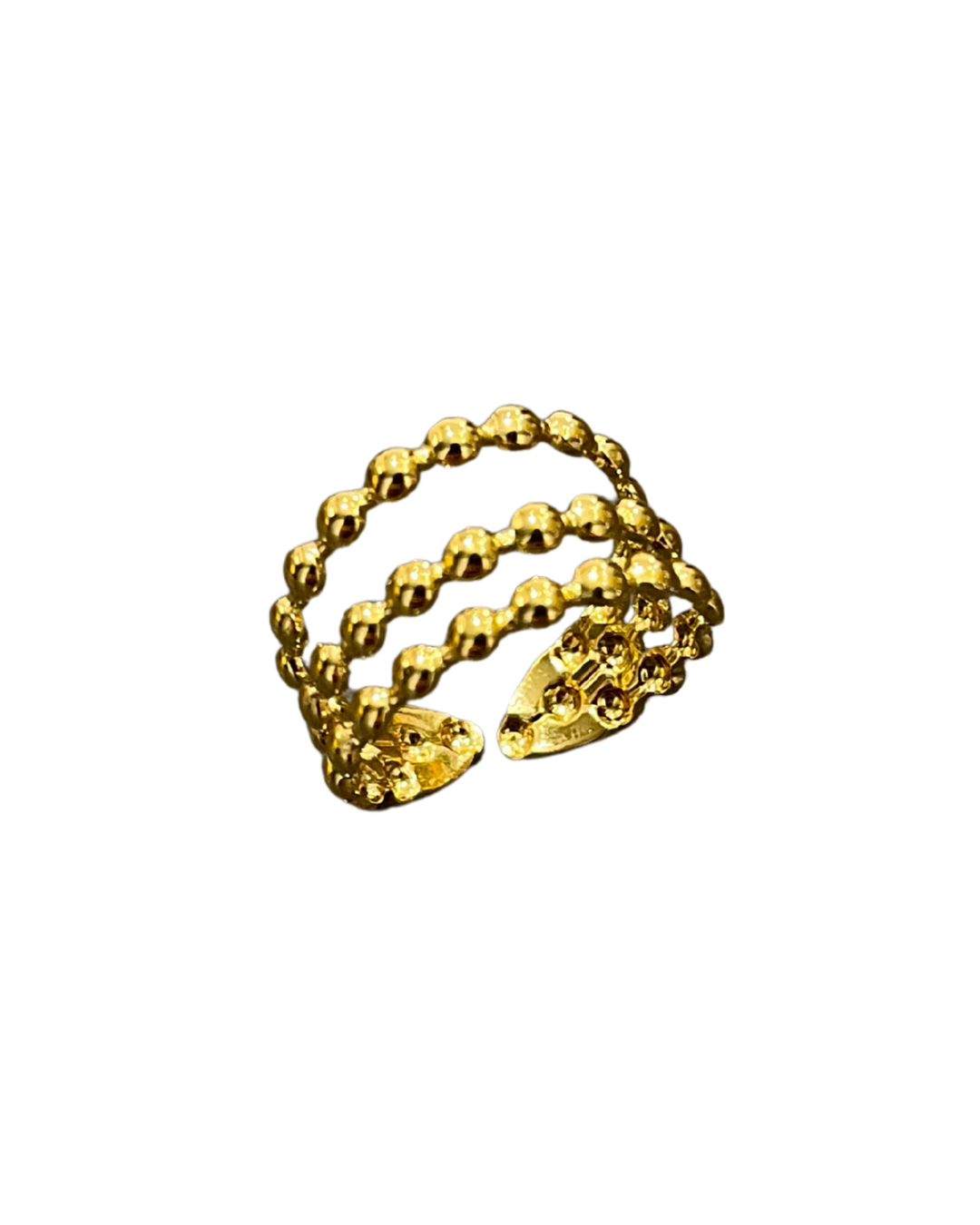 Triple Row Beaded Ring