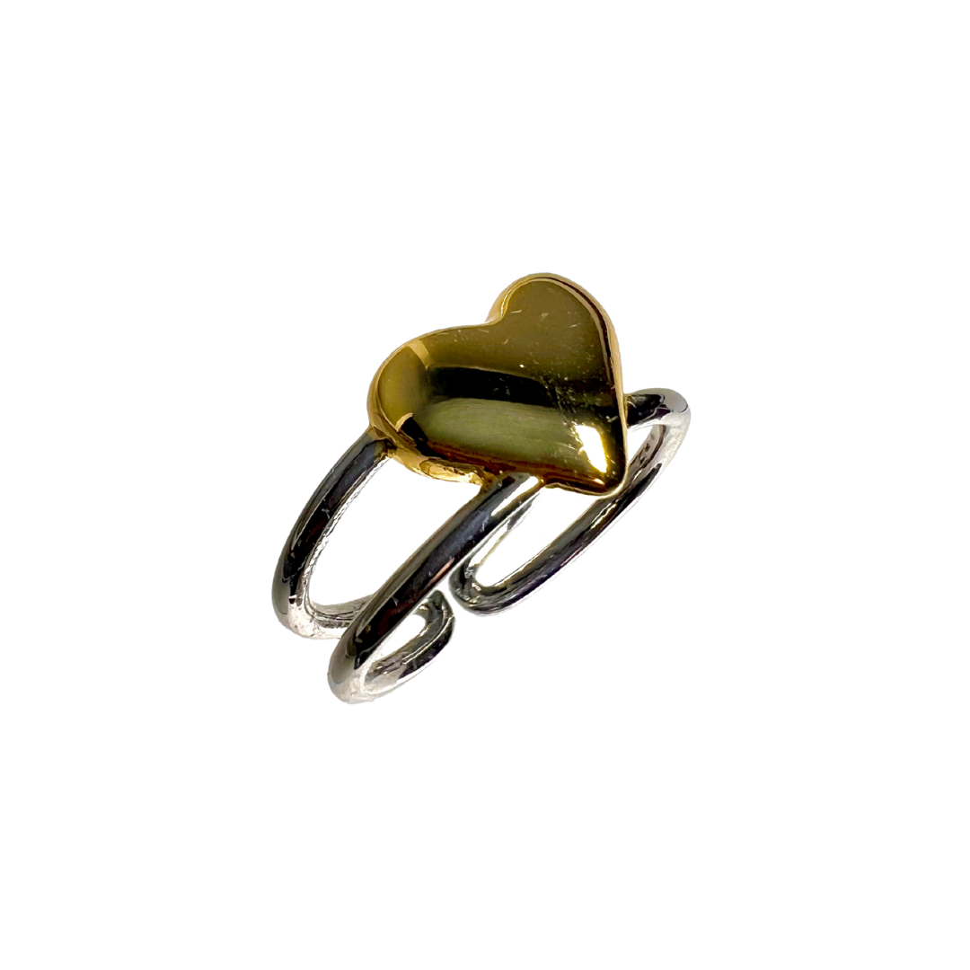 Heart Mixed Metal Ring