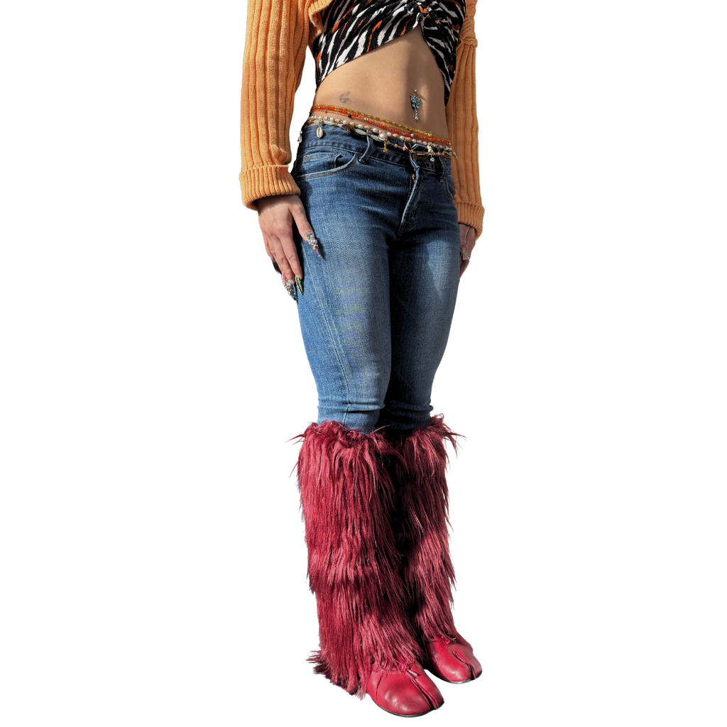 Faux Fur Leg Warmers - Long