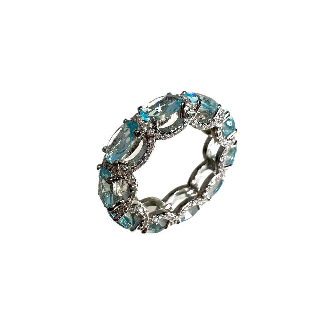 Oval Gem Eternity Band Ring