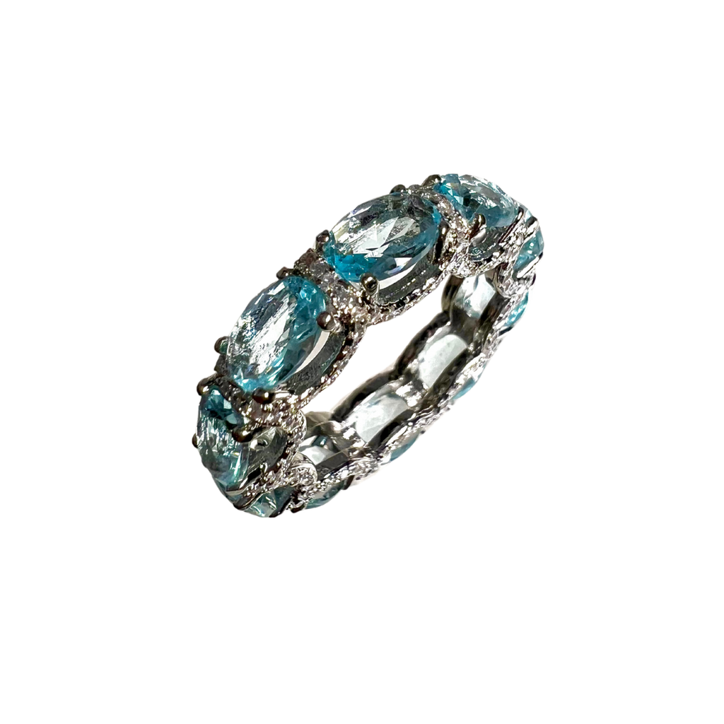 Oval Gem Eternity Band Ring