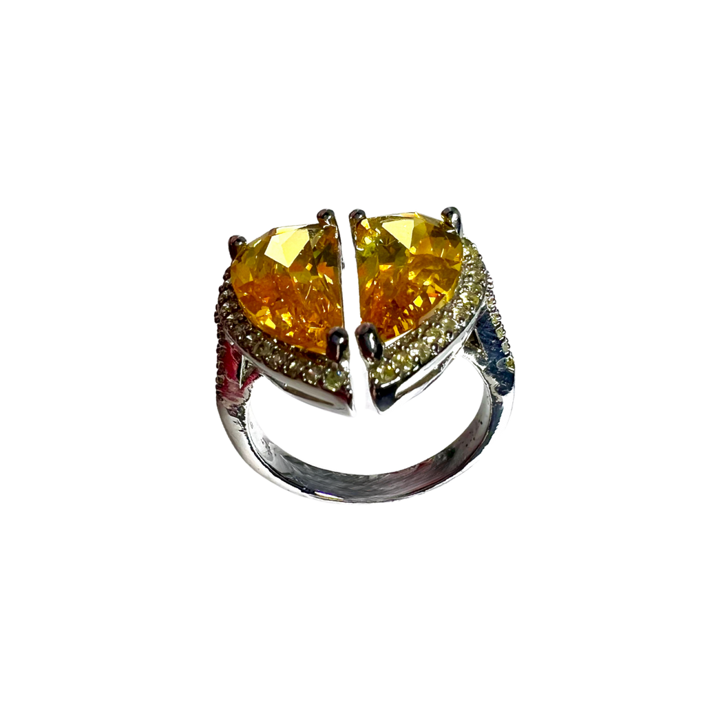 Large Heart Gem Statement Ring