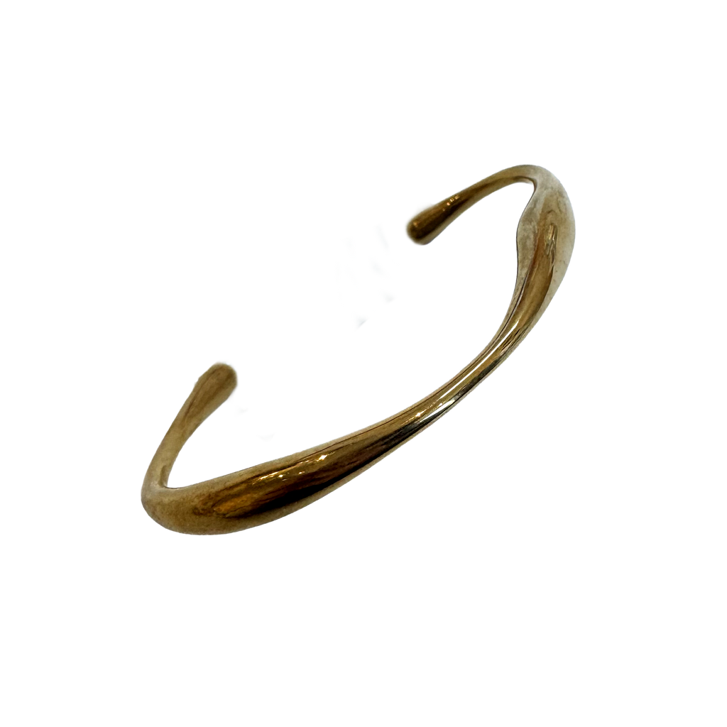 Organic Curved Thin Stainless Steel Bangle