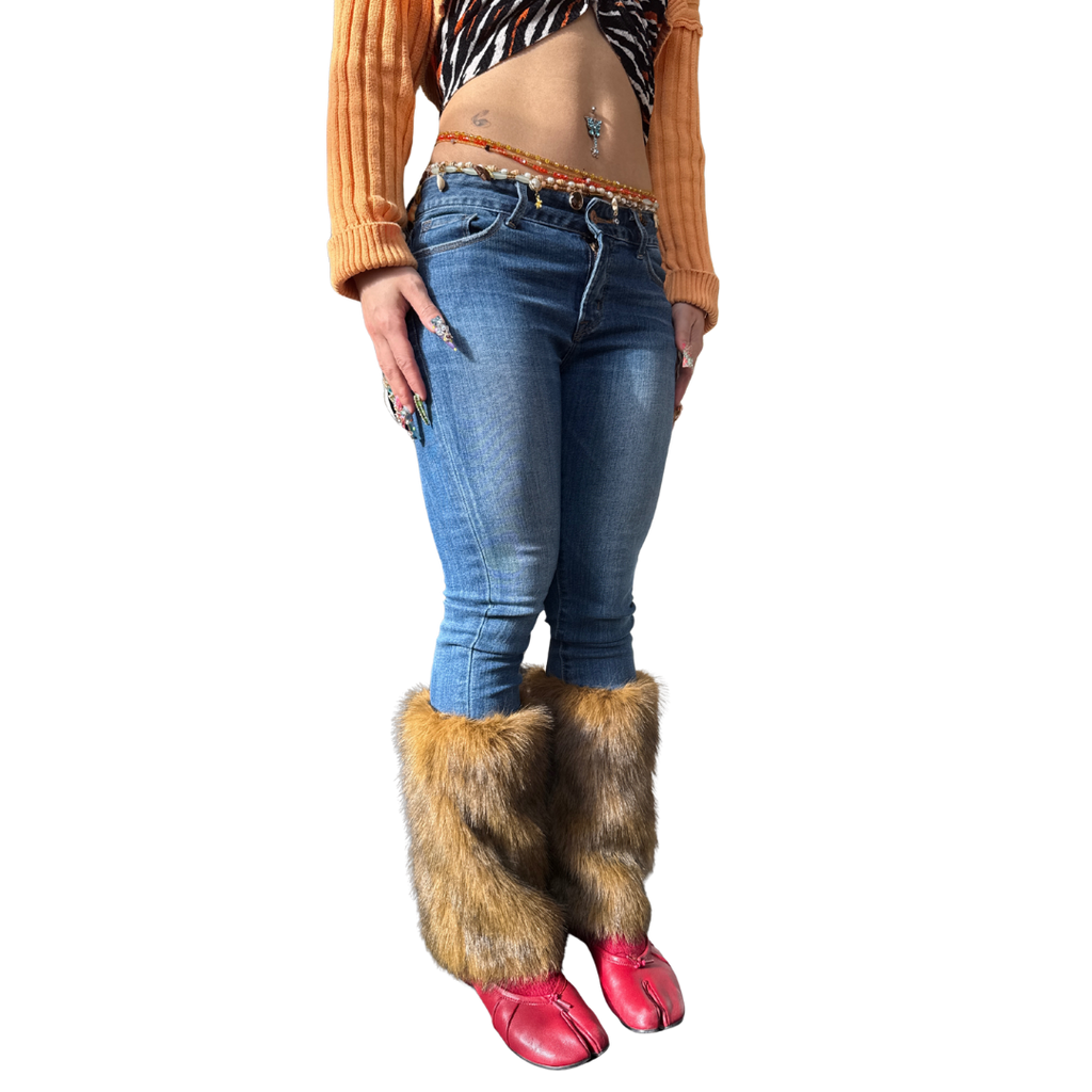 Faux Fur Leg Warmers - Long