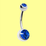 Load image into Gallery viewer, Double Gem Belly Ring
