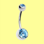 Load image into Gallery viewer, Double Gem Belly Ring
