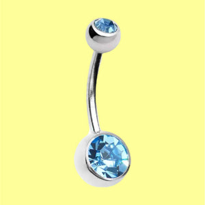 Double Gem Belly Ring