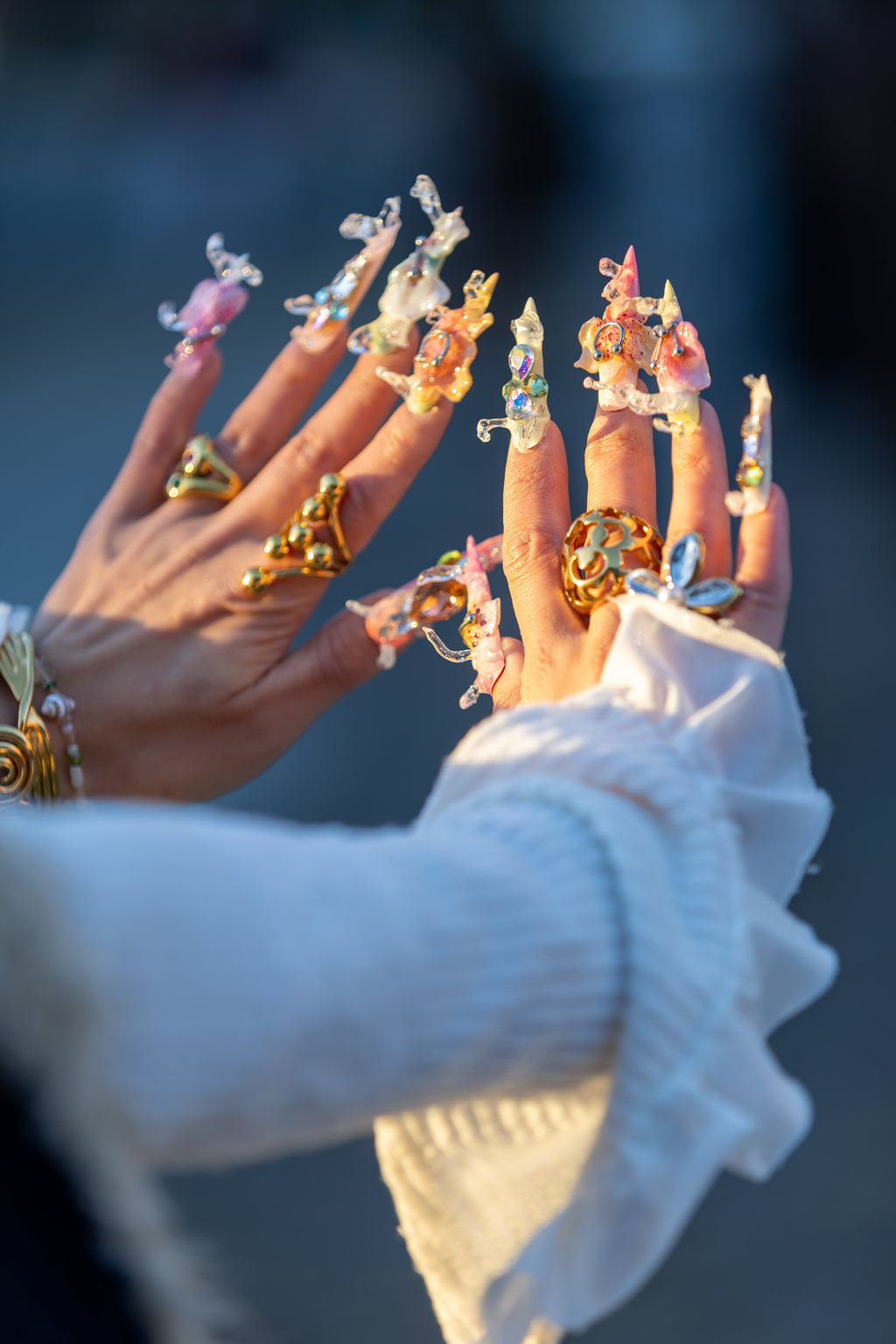 Mixed Metal Layered Flower Ring