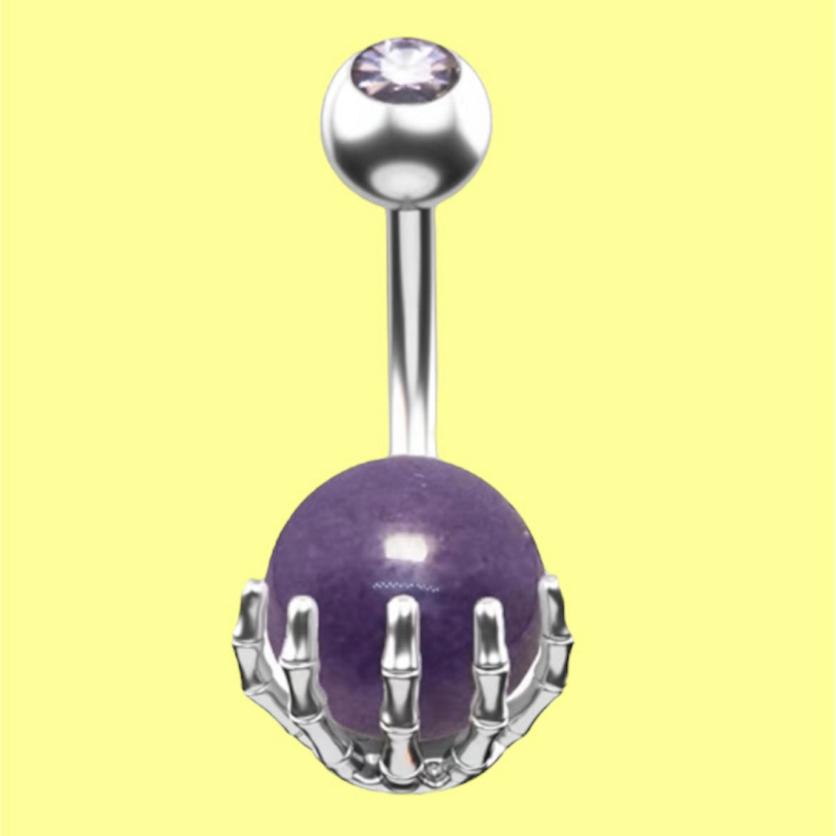 non dangle purple gemstone belly ring