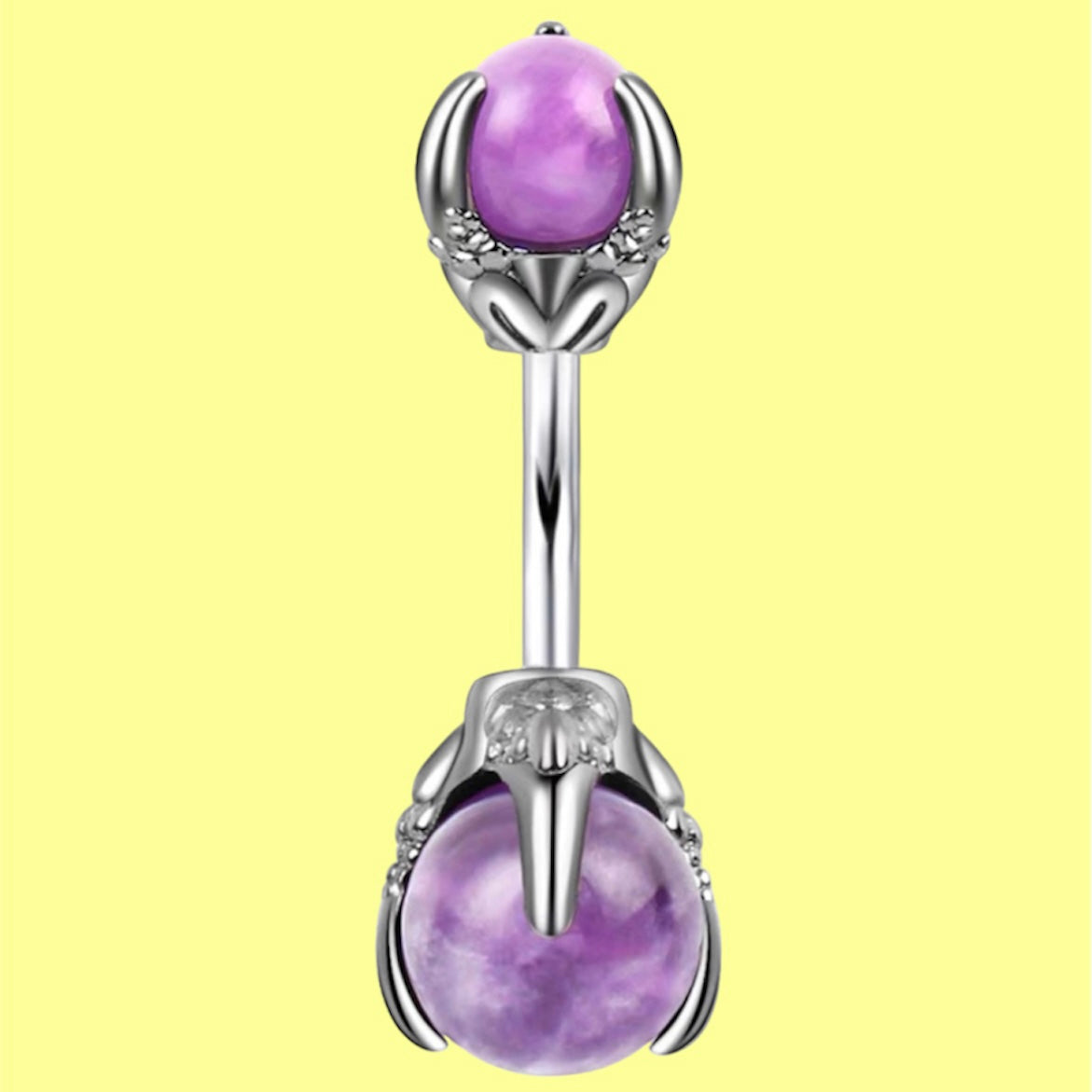 non dangle purple gemstone belly button ring