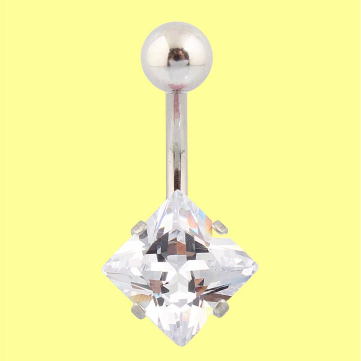 non dangle diamond belly button ring