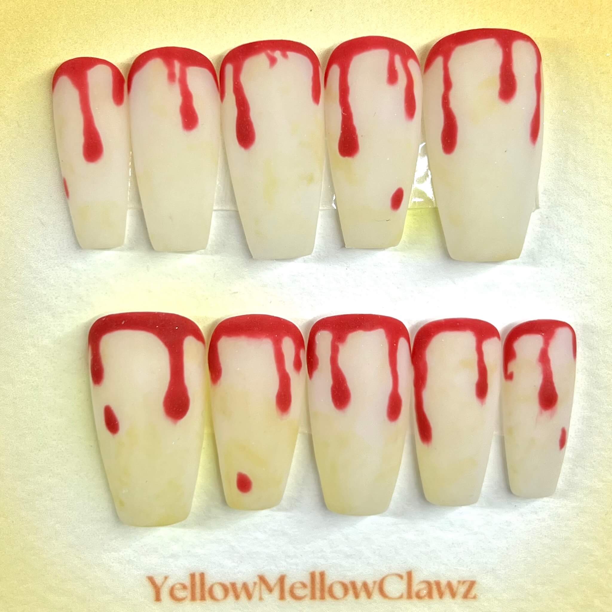 blood drip press on nails halloween