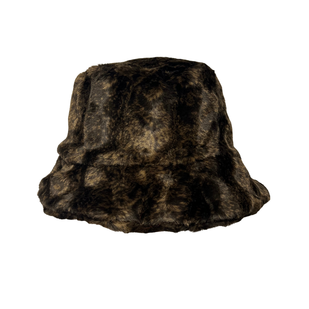 Faux Fur Bucket Hat - Patterned